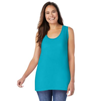 Plus Size Women's High-Low Tank by Woman Within in Pretty Turquoise (Size L) Top