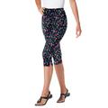 Plus Size Women's Stretch Cotton Printed Capri Legging by Woman Within in Multi Graphic Floral (Size 2X)