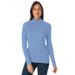 Plus Size Women's Ribbed Cotton Turtleneck Sweater by Jessica London in French Blue (Size 26/28) Sweater 100% Cotton