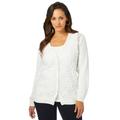 Plus Size Women's Crochet Button-front Cardigan by Jessica London in White (Size 1X)
