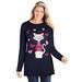 Plus Size Women's Motif Sweater by Woman Within in Navy Cat (Size 4X) Pullover