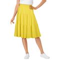 Plus Size Women's Jersey Knit Tiered Skirt by Woman Within in Primrose Yellow (Size 30/32)