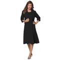 Plus Size Women's Fit-And-Flare Jacket Dress by Roaman's in Black (Size 38 W) Suit