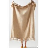 Anthropologie Bedding | Anthropologie Linen Throw Blanket - Sand | Color: Tan | Size: Os