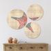 East Urban Home Designart 'Pink Starfish Ocean Life' Nautical & Coastal Wood Wall Art Set Of 3 Circles Wood in Brown | 34 H x 44 W x 1 D in | Wayfair