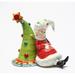 Cosmos Gifts Mrs. Claus w/ Christmas Tree Salt & Pepper Shaker Set Dolomite in Green/Red | 3.25 H x 2 W in | Wayfair 62755