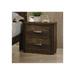 Elettra Nightstand with 2 Drawers & Wooden Case-Leg, Rustic Walnut