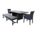 Belle Rectangular Outdoor Patio Dining Table With 2 Chairs and 2 Benches