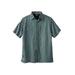 Men's Big & Tall Easy Care Woven Sport Shirt by KingSize in Black Diamond (Size 5XL)