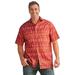 Men's Big & Tall Easy Care Woven Sport Shirt by KingSize in Burgundy Aztec (Size XL)