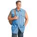 Men's Big & Tall Western Snap Front Muscle Shirt by KingSize in Bleach Denim (Size XL)
