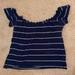 Brandy Melville Tops | Brandy Melville Off The Shoulder Top | Color: Blue/White | Size: One Size