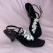 Kate Spade Shoes | Kate Spade Vintage Black Wooden Seashells Sandals Sz 5b | Color: Black/White | Size: 5