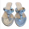 Kate Spade Shoes | Kate Spade Thong Kitten Heel Sandal |9|It39| | Color: Silver | Size: 9