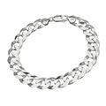 TreasureBay Men's Silver Bracelet 9.5mm Sterling Silver Curb Chain Bracelet For Men Gent (23)