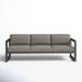AllModern Smith 84.25" Wide Outdoor Patio Sofa w/ Sunbrella Cushions Metal/Sunbrella® Fabric Included/Rust - Resistant Metal in Gray/Brown | Wayfair