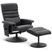 Ebern Designs Airanna 31.9" Wide Manual Swivel Ergonomic Recliner w/ Ottoman Faux Leather/Mildew Resistant/Fade Resistant/Scratch/Tear Resistant/Stain Resistant/Water Resistant | Wayfair