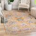 Ivory;rust Red;light Blue Square 7'10" Area Rug - Langley Street® Akira Floral Yellow Area Rug 94.0 x 0.33 in blue/green/orange/pink/red/white/yellow | Wayfair