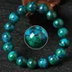 Bracelet en pierre de malachite pour hommes perle de Bergame naturelle verte bracelets pour