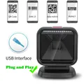 Scanner de codes-barres omnidirectionnel 2D QR Code lecteur de codes-barres de bureau pour