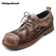 OH MY GOD!-Chaussures en cuir de vachette à lacets pour hommes chaussures de cow-boy occidentales