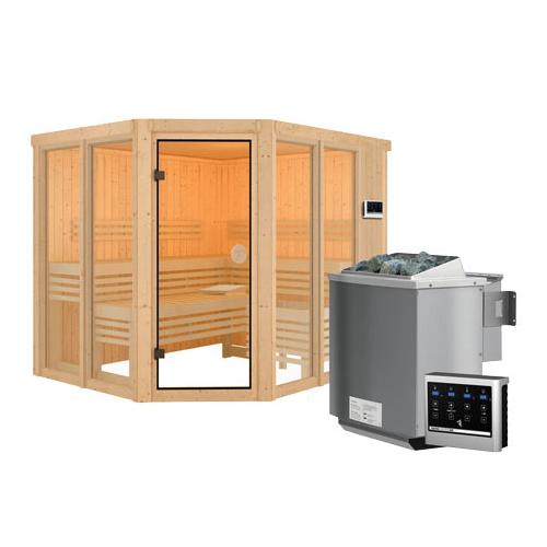 Karibu Sauna »Scarlett 3« im Set mit 9-kW-Bio-Ofen und Bio-Steuerung