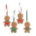 Big Head Gingerbread Christmas Ornaments, Home Decor, 12 Pieces - 3.5"