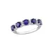 Belk & Co Lab Created 1.62 Ct. T.w. Created Blue And White Sapphire Semi Eternity Ring In Sterling Silver