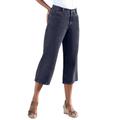 Plus Size Women's Perfect 5-Pocket Relaxed Capri With Back Elastic by Woman Within in Indigo (Size 14 W)