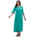 Plus Size Women's Crochet Trim Empire Knit Dress by Woman Within in Waterfall (Size 2X)