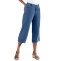 Plus Size Women's Perfect 5-Pocket Relaxed Capri With Back Elastic by Woman Within in Medium Stonewash (Size 16 W)