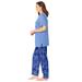 Plus Size Women's Graphic Tee PJ Set by Dreams & Co. in French Blue Tie Dye Moon (Size M) Pajamas