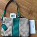 Coach Bags | Coach Small Wristlet Nwt | Color: Green/Tan | Size: 6” W X 4.5 “ H