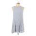 Bella Luxx Casual Dress - Shift Crew Neck Sleeveless: Gray Print Dresses - Women's Size Medium