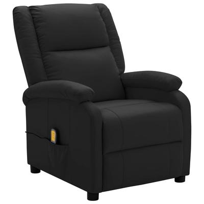 vidaXL Massage Chair Black Faux Leather - 28" x 37.2" x 38"