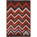 Chevron Gabbeh Kashkoli Oriental Area Rug Hand-knotted Wool Carpet - 5'7" x 9'8"