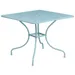 Flash Furniture Commercial-Grade Square Indoor / Outdoor Steel Patio Table with Umbrella Hole, Blue