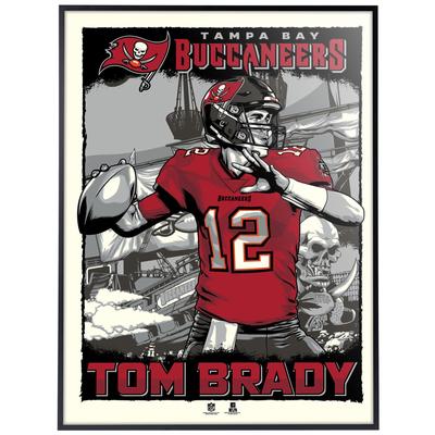 Phenom Gallery Tom Brady Tampa Bay Buccaneers 18'' x 24'' Deluxe Framed Serigraph Print