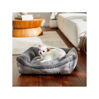 Frisco Herringbone Cuffed Cuddler Dog & Cat Bed, Grey, Small