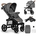 LIONELO Annet Plus Buggy up to 22 kg with Reclining Function, Small Folding Pushchair with Accessories, EVA Foam Wheels, Mosquito Net, Foot Cover Drink Holder, Basket