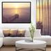 East Urban Home 'Boardwalk over the Beach at Sunset' Framed Photographic Print on Wrapped Canvas Canvas/Metal in Gray | 40 W in | Wayfair