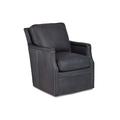 Club Chair - Maitland-Smith Thompson 29" W Top Grain Leather Swivel Club Chair Leather/Genuine Leather in Brown/Gray | 36 H x 29 W x 36 D in | Wayfair