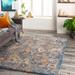 Cochituate 2' x 2'11" Traditional Updated Traditional Farmhouse Blue/Bright Yellow/Brown/Cream/Dark Blue/Dusty Coral/Gray/Light Beige/Peach/Dark Red Area Rug - Hauteloom
