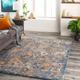 Cochituate 2' x 2'11" Traditional Updated Traditional Farmhouse Blue/Bright Yellow/Brown/Cream/Dark Blue/Dusty Coral/Gray/Light Beige/Peach/Dark Red Area Rug - Hauteloom