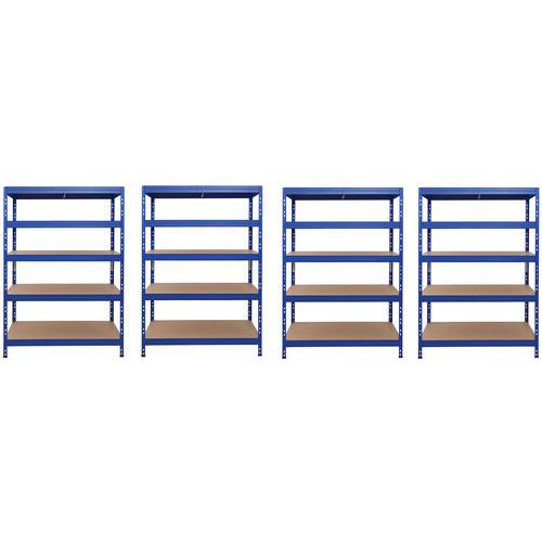 pack éco de 4 kits rayonnage rapid 3 -1800x900x600 bleu
