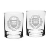 Yale Bulldogs 14oz. 2-Piece Classic Double Old-Fashioned Glass Set