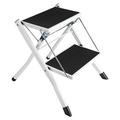 Folding Step Ladder small Step Ladder large Folding Step Stool Steps 2 Steps Steel Duty Household Ladder Folding Ladder with Tread Household Rung Ladder Space Saving Step Stool Up to 150 kg