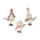 Heaven Sends Set of Three Pink Festive Birds In Winter Outfits Christmas Decoration