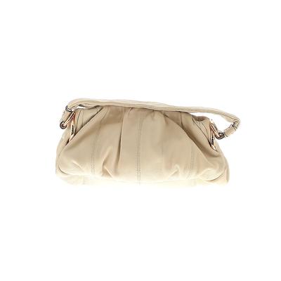 B Makowsky Leather Shoulder Bag: Ivory Solid Bags