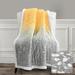 Glitter Ombre Metallic Print Sherpa Throw Yellow/Gray Single 50x60 - Lush Decor 16T007813